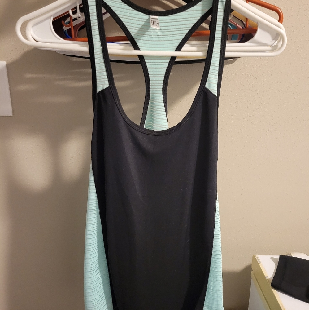 Black and mint color tank top, size medium